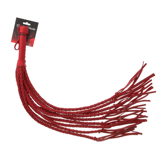 CAT OF NINE TAILS RED 29IN LEATHER