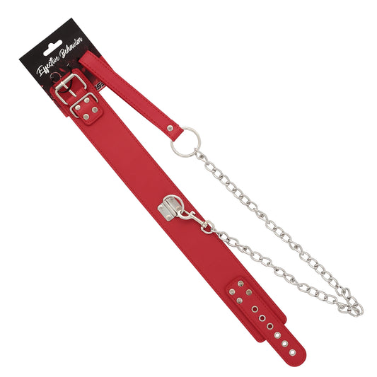 COLLAR RED 2IN THICK PVC W/LEASH