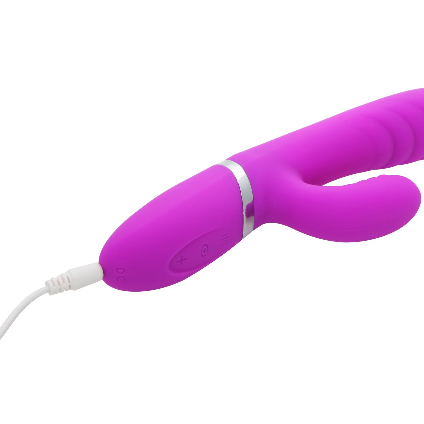 Silicone Rabbit Vibrator with Power Boost - Purpura