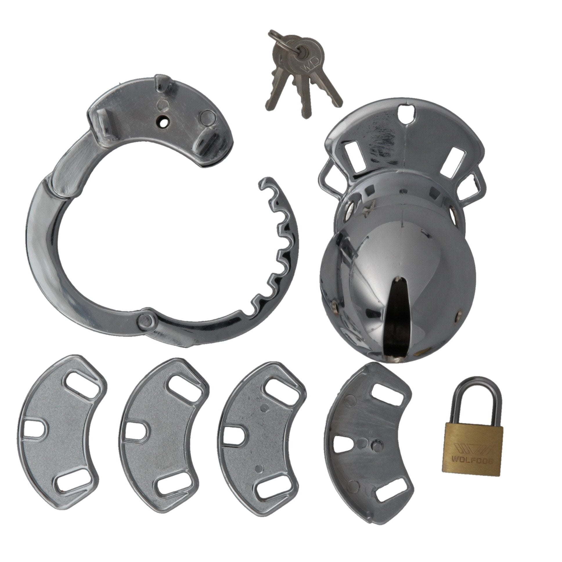 Solid Stainless Chastity Cock Cage with 3 Inch Ball Stretcher
