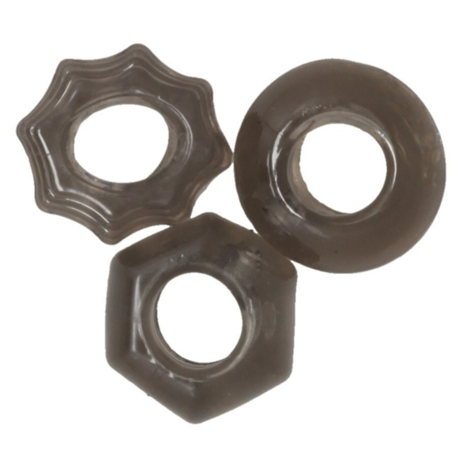 Social Club Cock Ring Set - Grey