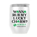 LUCKYCHARM003-2025 12oz WINE TUMBLER - WHITE Sunset Intimates