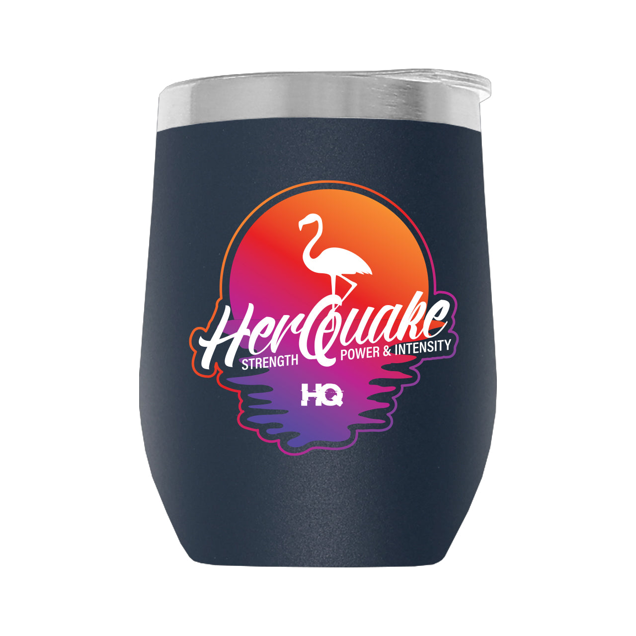 Herquake-Flamingo001 12oz WINE TUMBLER