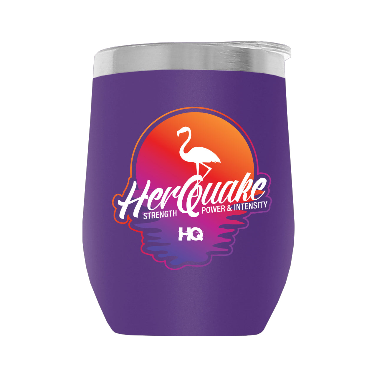 Herquake-Flamingo001 12oz WINE TUMBLER