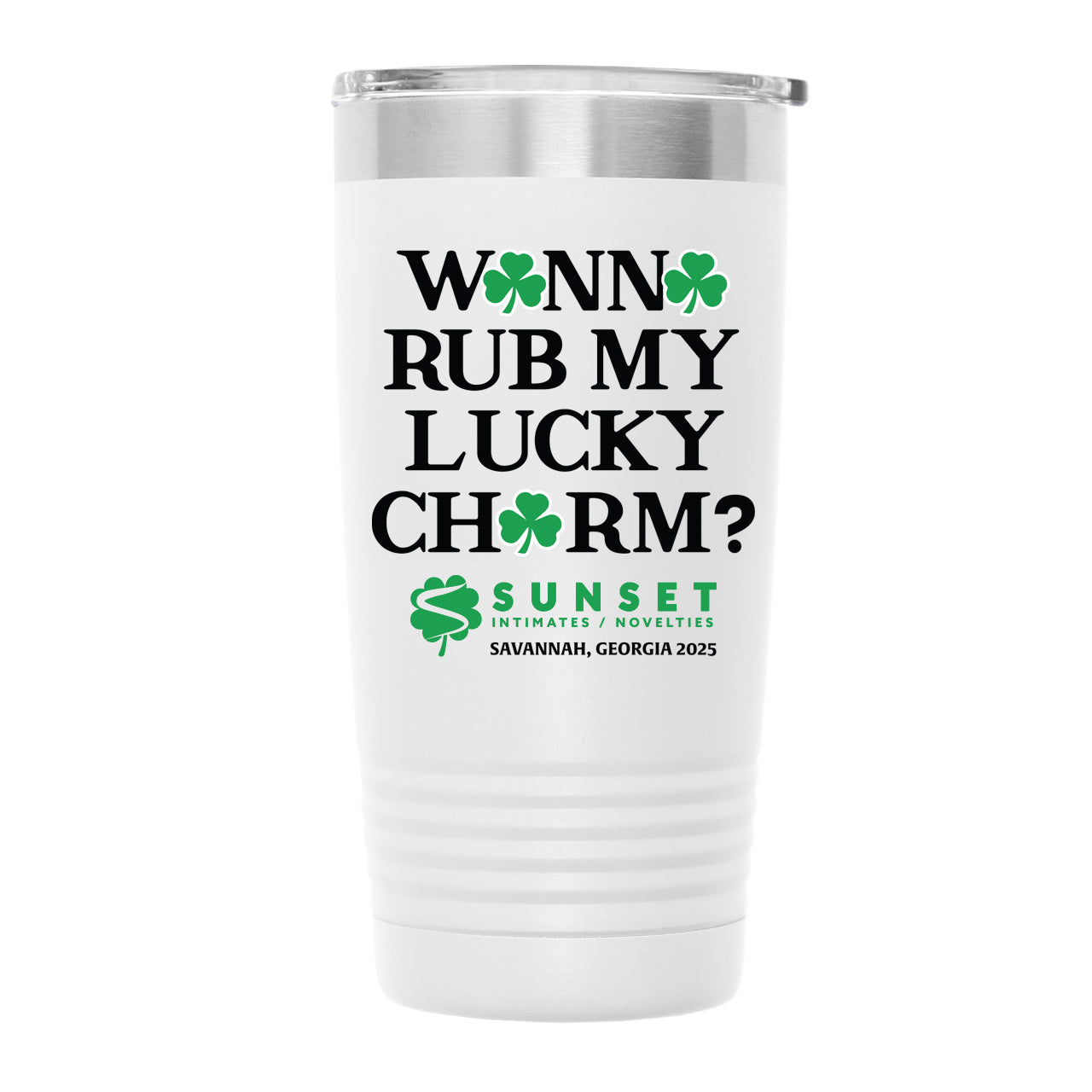 LUCKYCHARM003-2025 - 20oz TUMBLER - WHITE