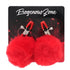 EROGENOUS ZONE RABBIT TAIL NIPPLE CLAMPS - RED