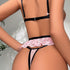 SI BRA & PANTY LACE GARTER SET PINK