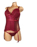 INTERNAL LOVE SATIN AND MESH CORSET RED Immense Pleasure Products
