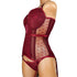 INTERNAL LOVE SATIN AND MESH CORSET RED