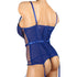 INTERNAL LOVE SATIN AND MESH CORSET ROYAL BLUE