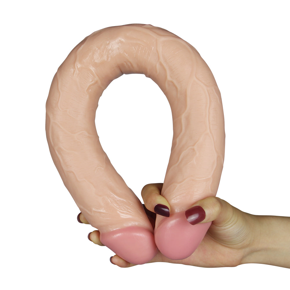 17" KINGSIZE REALISTIC  SLIM ULTRA DOUBLE DILDO