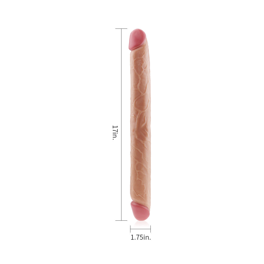 17" KINGSIZE REALISTIC  SLIM ULTRA DOUBLE DILDO