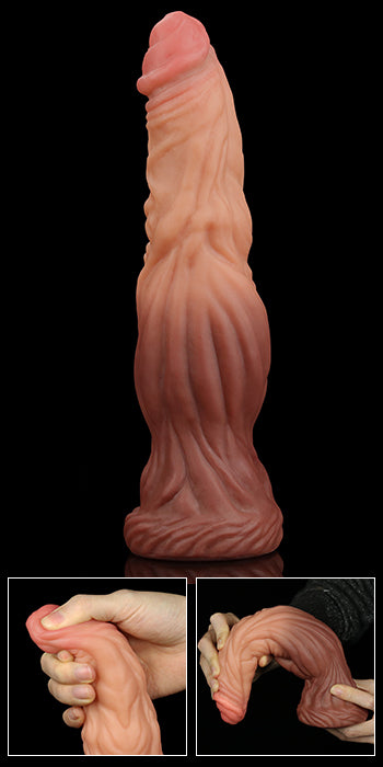 9.5IN DUAL LAYERED PLATINUM SILICONE COCK