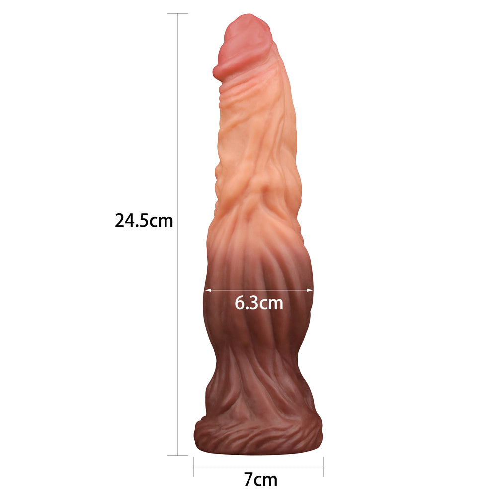 9.5IN DUAL LAYERED PLATINUM SILICONE COCK