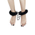 FETISH PLEASURE FLUFFY LEG CUFFS BLACK