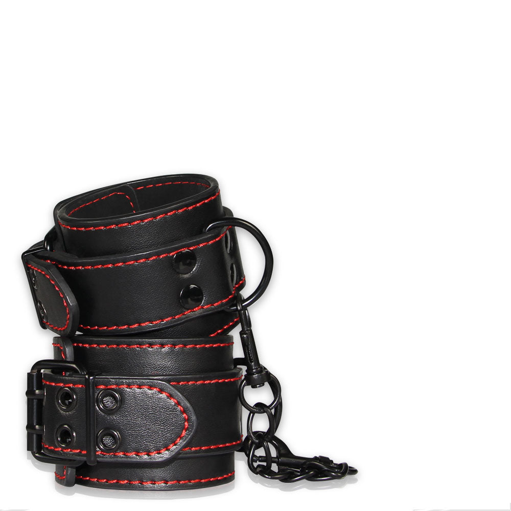 BONDAGE FETISH PLEASURE ANKLE CUFFS BLACK