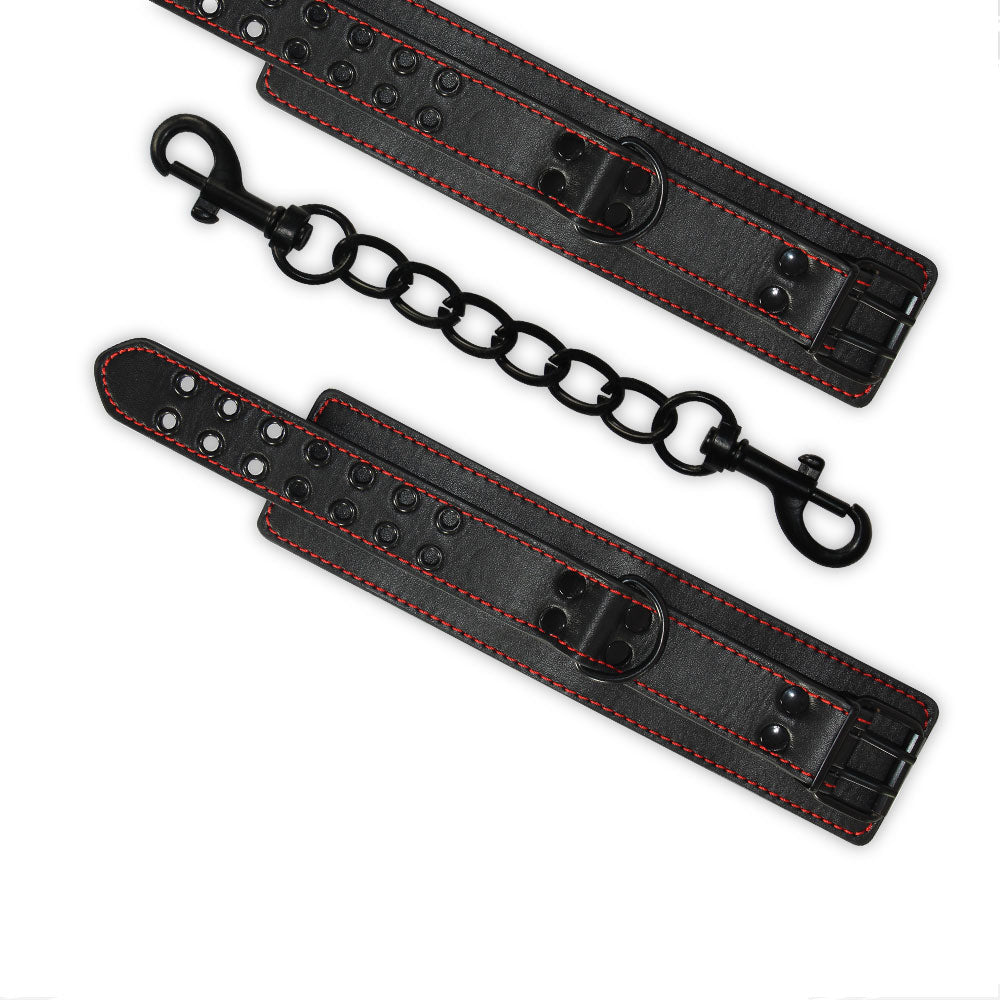 BONDAGE FETISH PLEASURE ANKLE CUFFS BLACK