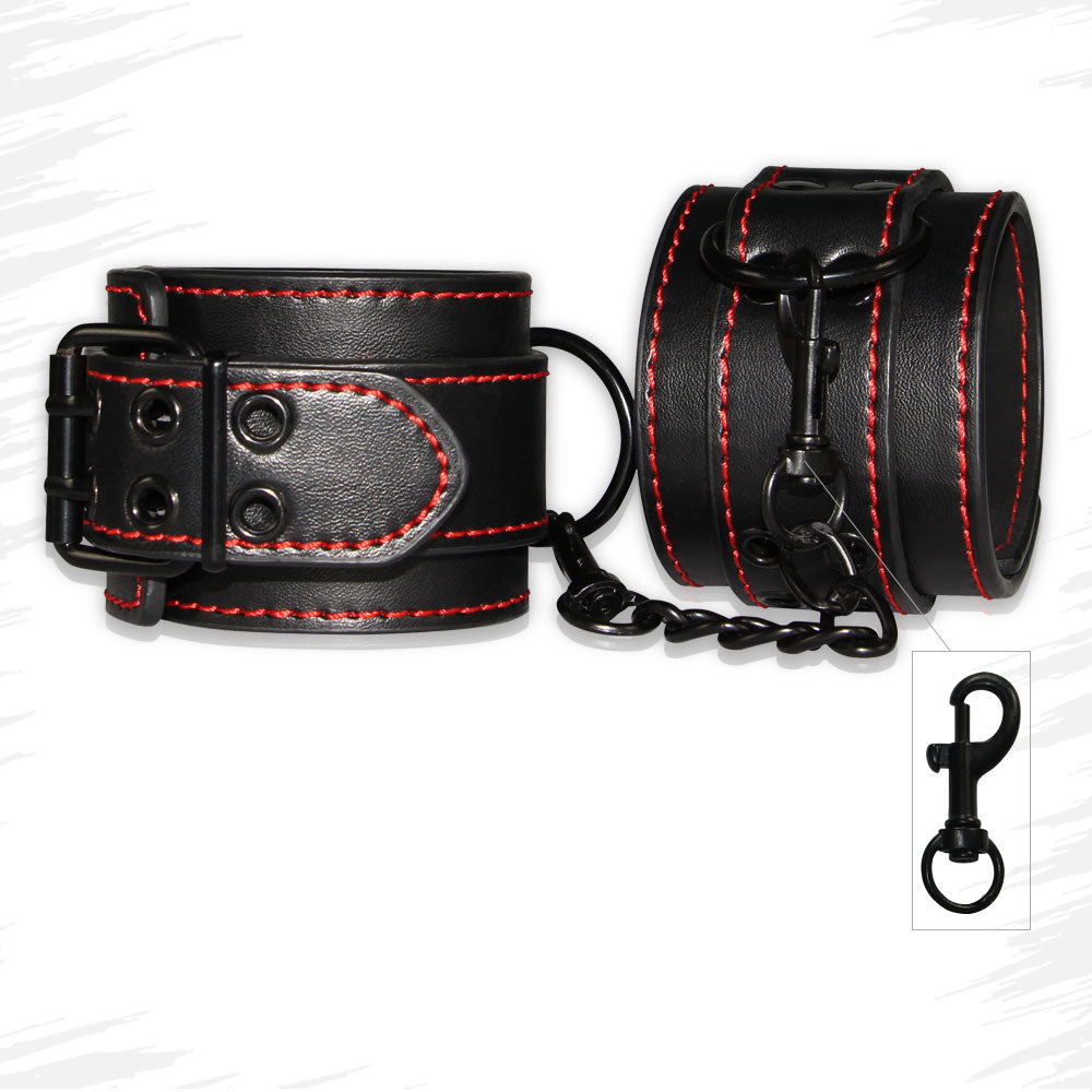 BONDAGE FETISH PLEASURE ANKLE CUFFS BLACK