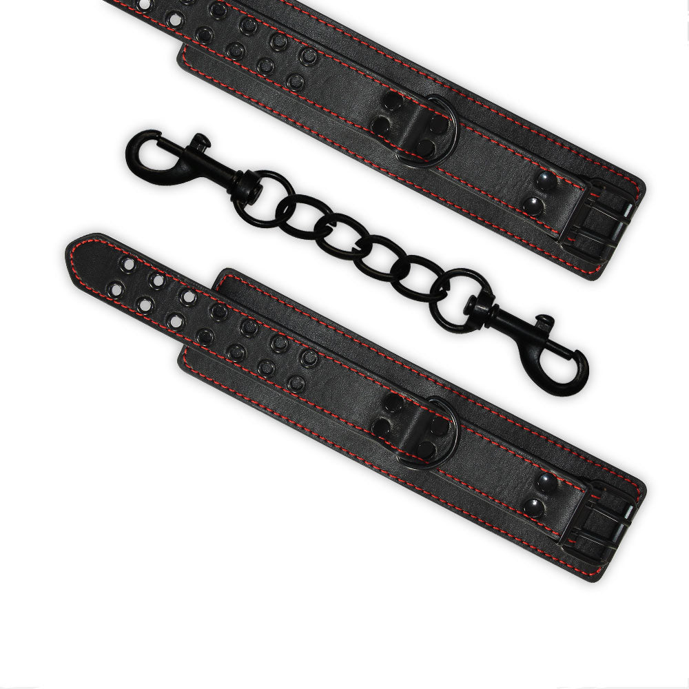 BONDAGE FETISH PLEASURE HANDCUFFS BLACK