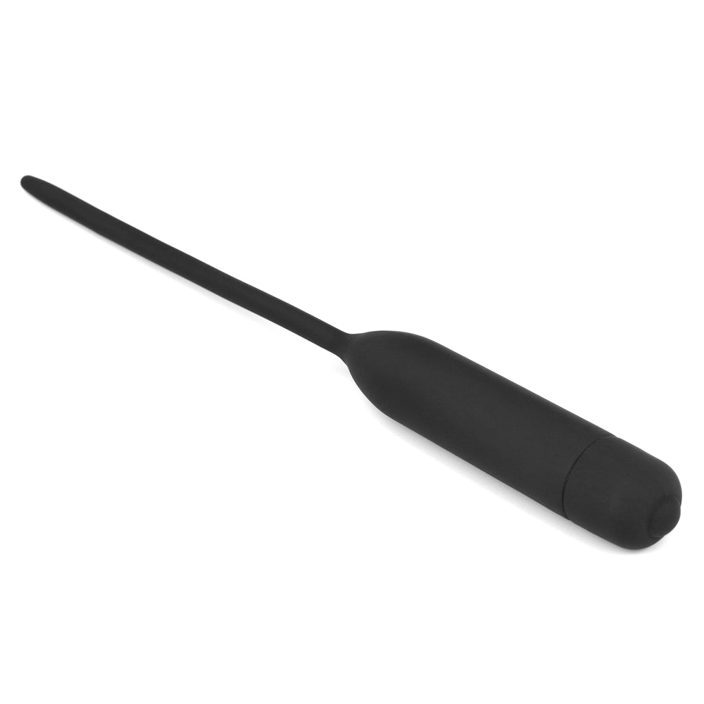 SILICONE VIBRATING URETHRAL DILATOR BLACK