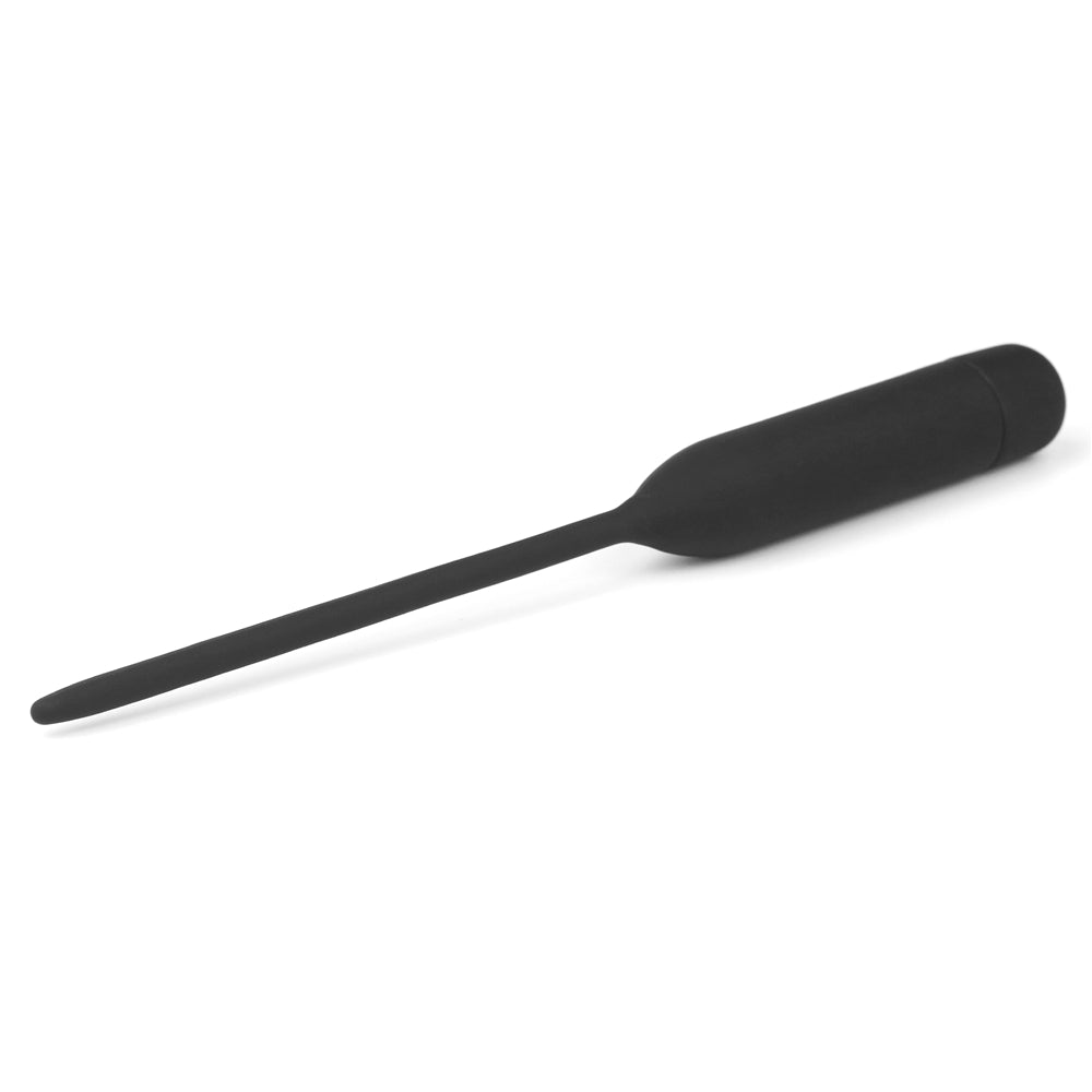 SILICONE VIBRATING URETHRAL DILATOR BLACK