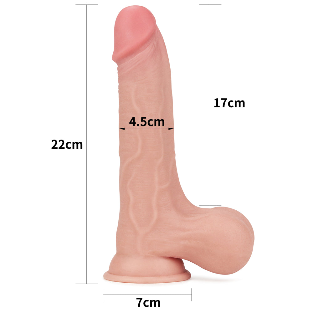 8.5IN SLIDING SKIN DUAL LAYER DONG FLESH