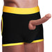 INGEN UNISEX HORNY STRAPON SHORTS BLACK/YELLOW Sunset Novelties