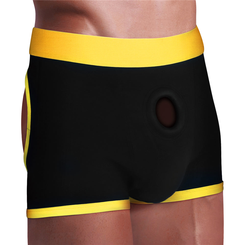 INGEN UNISEX HORNY STRAPON SHORTS BLACK/YELLOW