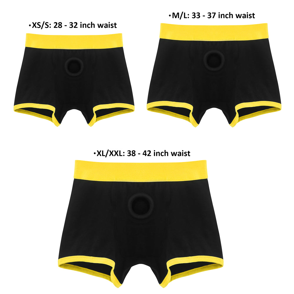 INGEN UNISEX HORNY STRAPON SHORTS BLACK/YELLOW