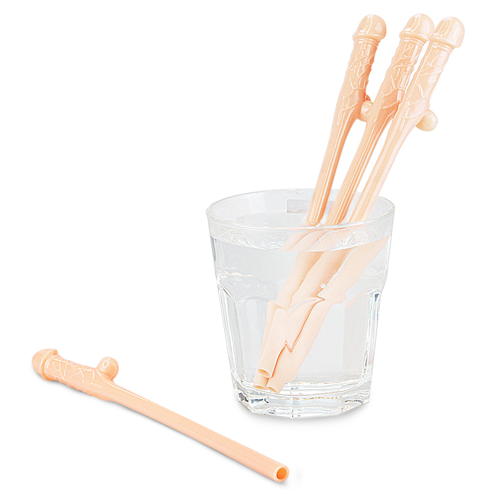 JOKES AND PARTIES WILLY STRAWS WHITE 9PK