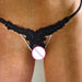 RHINESTONE COWGIRL APPLIQUE THONG BLACK XL/2XL Immense Pleasure Products