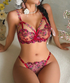 SI FLORAL BRA & PANTY SET RED