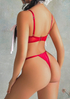 SI FLORAL BRA & PANTY SET RED