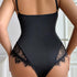 SI FLORAL LACE TEDDY BLACK