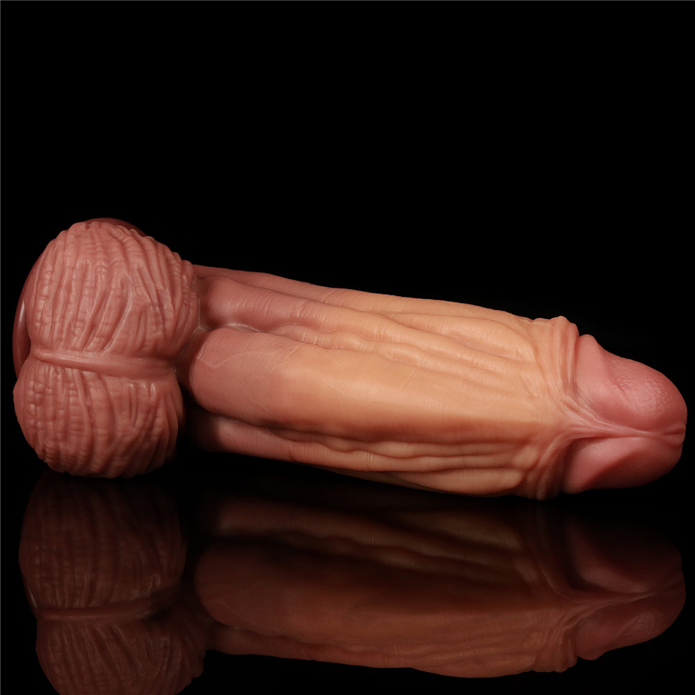 10IN KING SIZED DUAL LAYERED PLATINUM SILICONE COCK