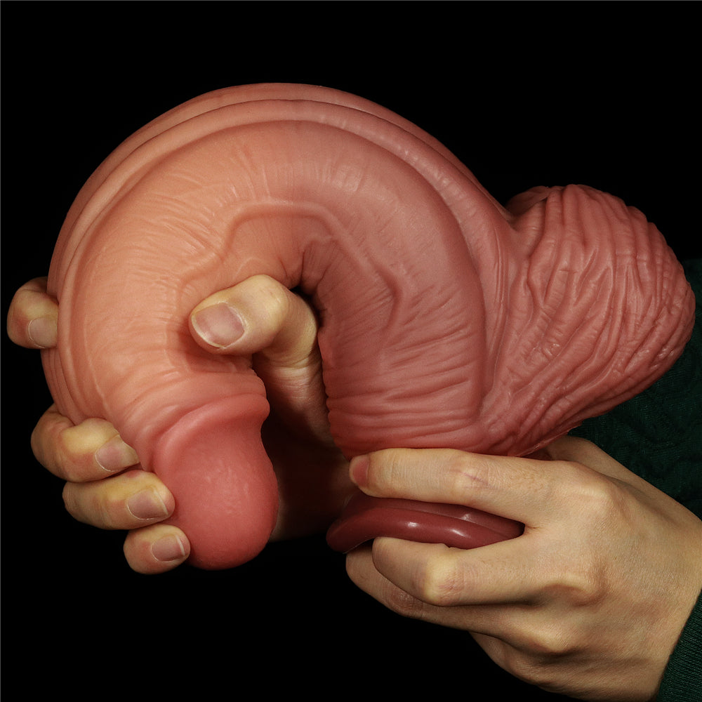 10IN KING SIZED DUAL LAYERED PLATINUM SILICONE COCK