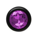 ANAL PLUG AL ALLOY BLACK WITH BLUE JEWEL