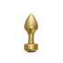 ANAL PLUG AL ALLOY GOLD WITH PURPLE JEWEL