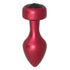 ANAL PLUG AL ALLOY LARGE RED WITH BLACK JEWEL