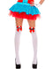 White/Red Mustache and Bow Thigh High Hosiery, One Size