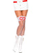White Fishnet Thigh High Stockings