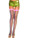 Hot Pink and Blue Spandex Crochet Thigh Hi Hosiery, One Size