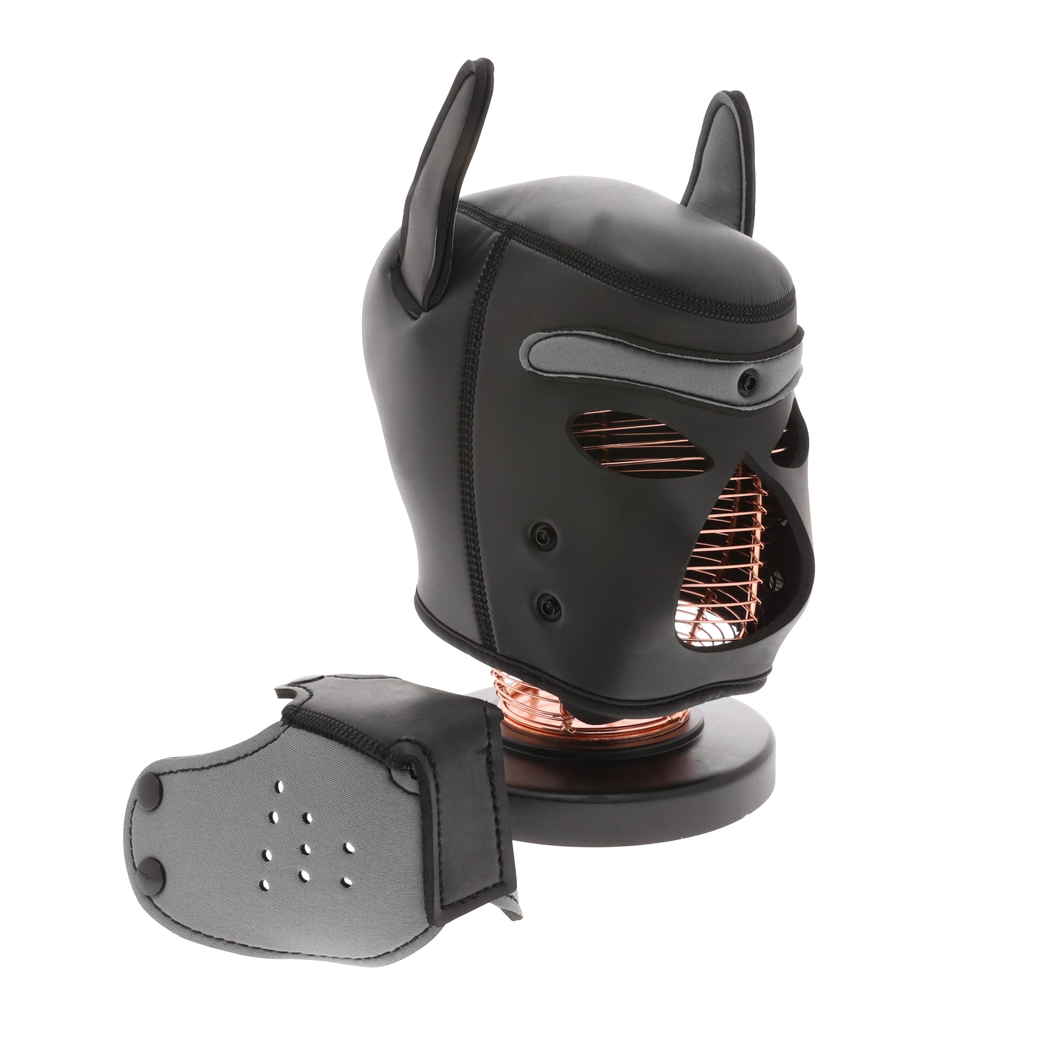 UNTAMED BLACK/GREY SPANDEX DOG MASK