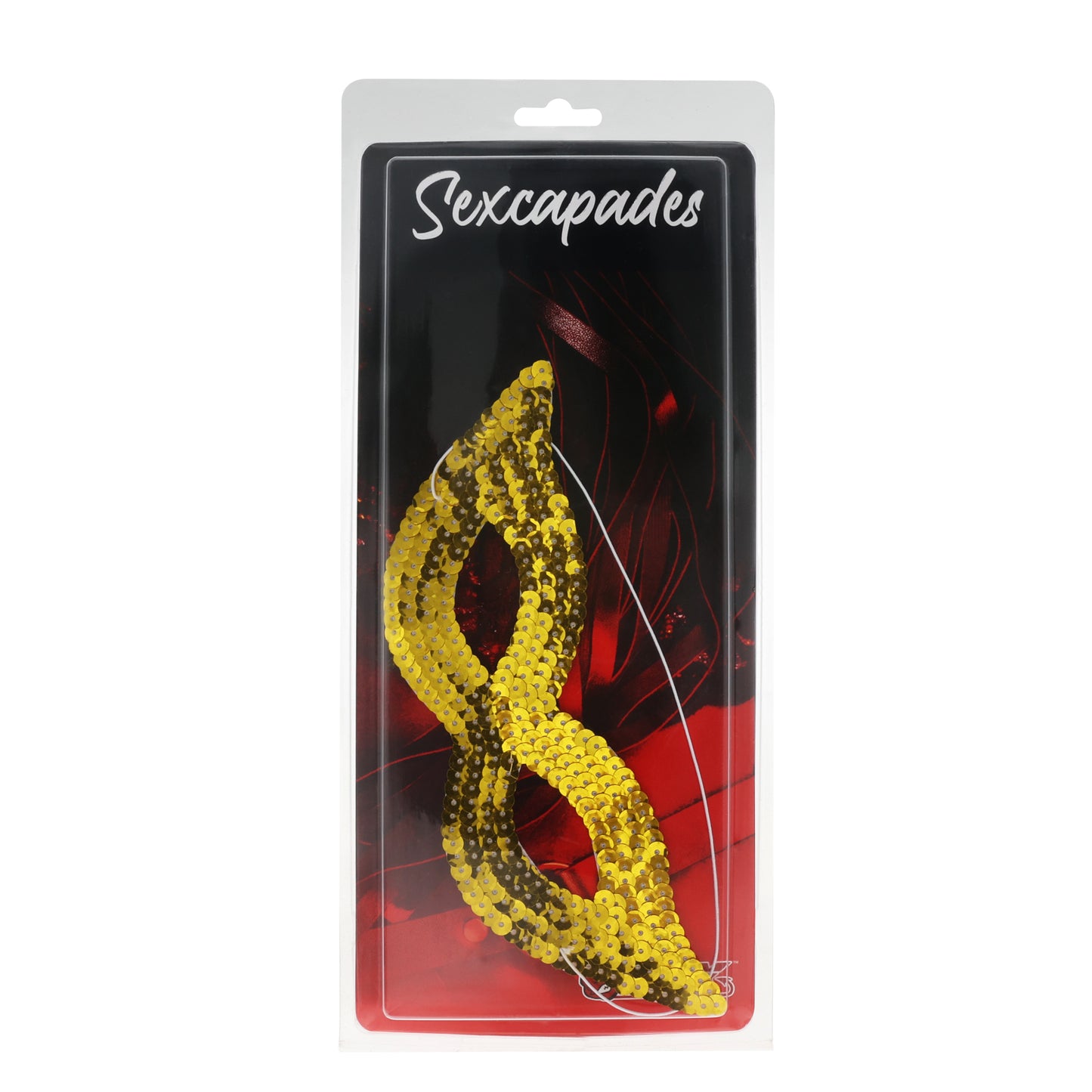 SEXCAPADES GOLD SEQUIN CAT EYE MASK