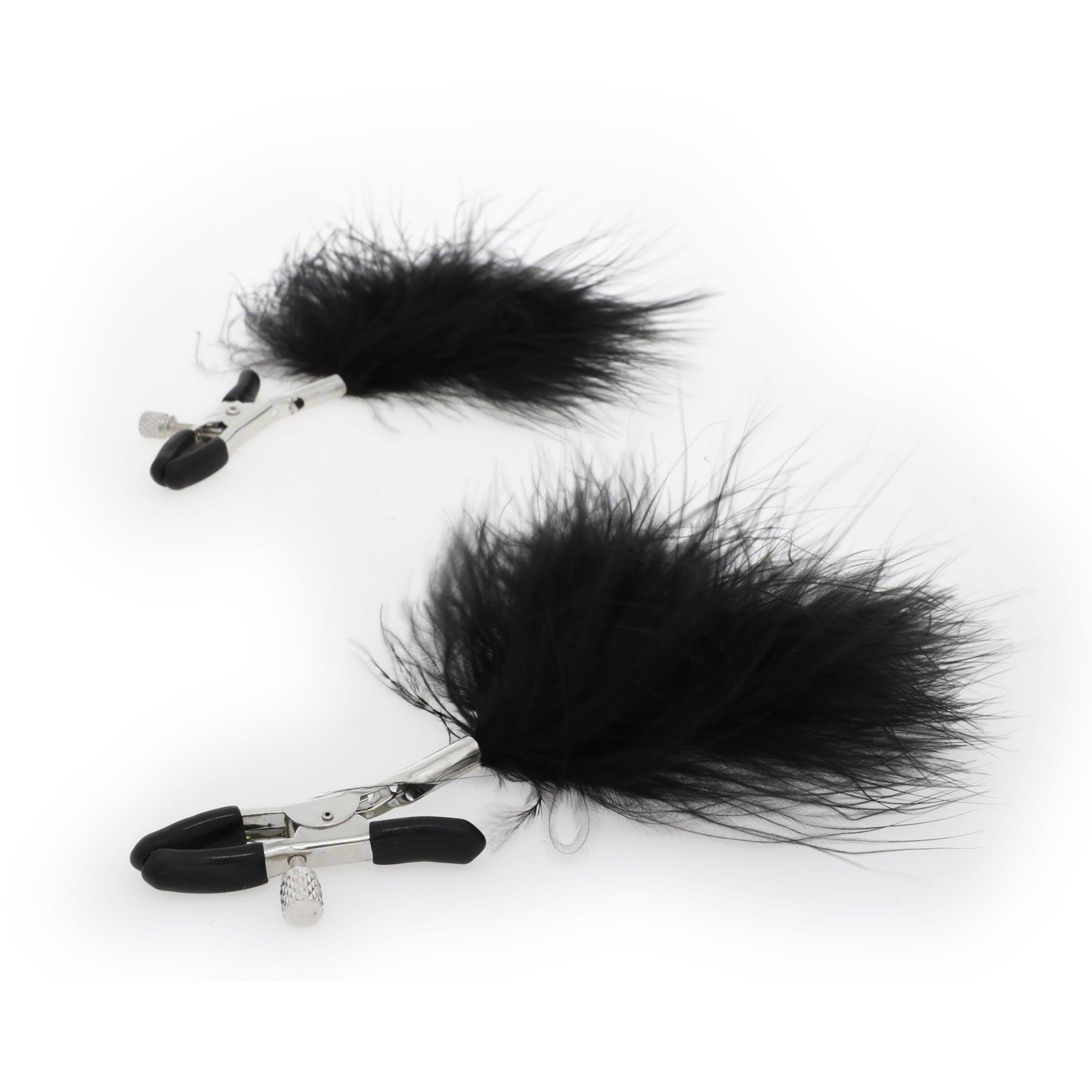 EFFECTIVE BEHAVIOR WHITE FEATHER ADJUSTABLE NIPPLE CLAMPS