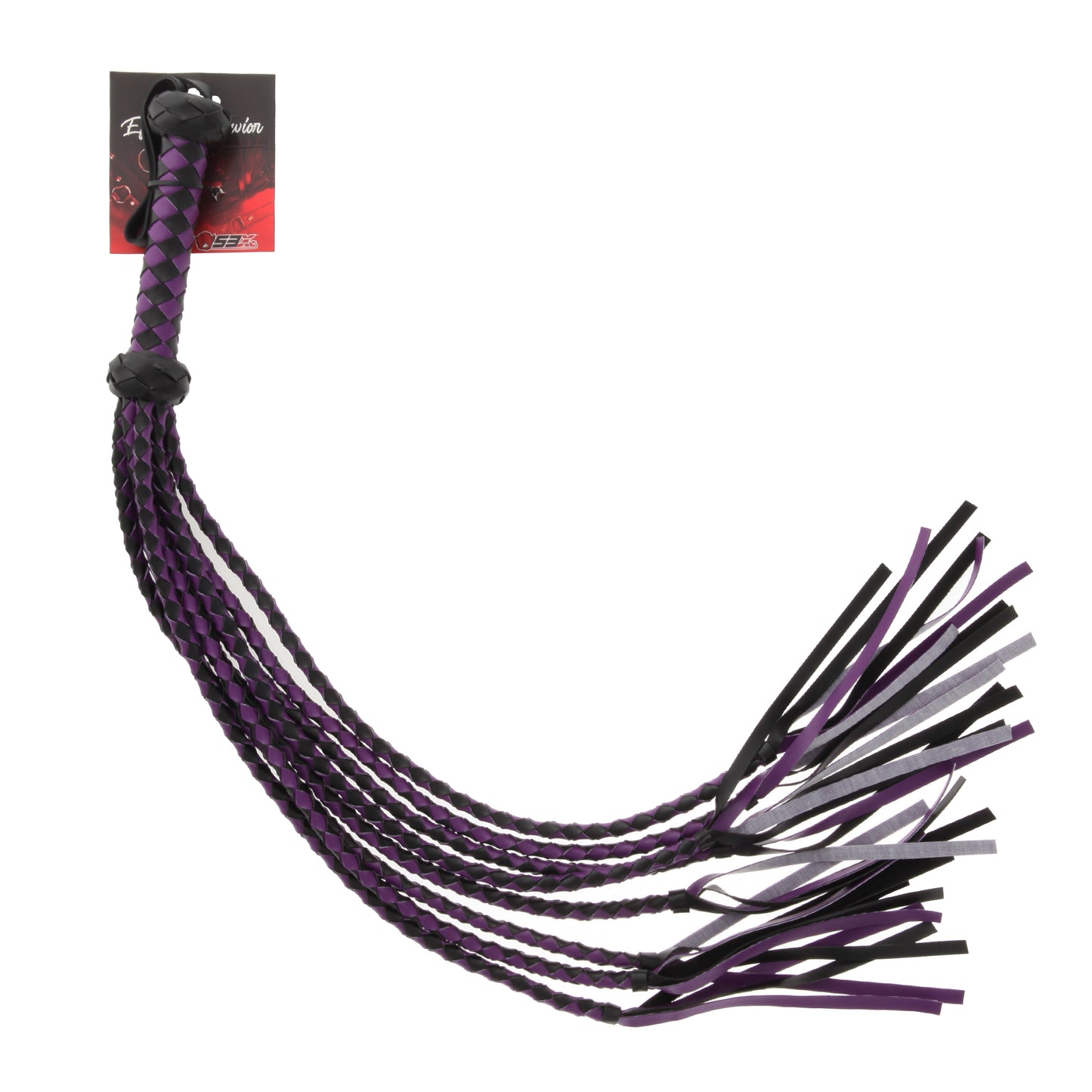 CAT OF NINE TAILS PURPLE/BLACK 29IN PVC