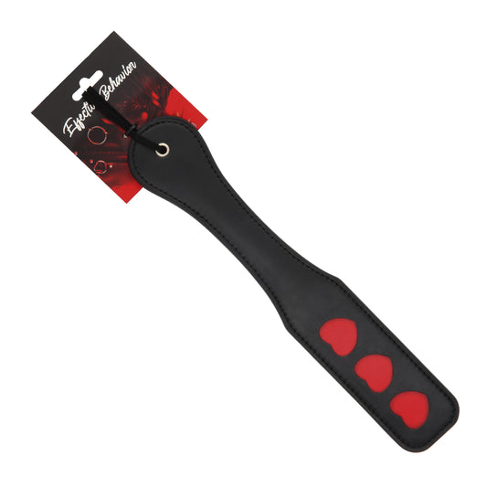 Black Paddle with Red Hearts