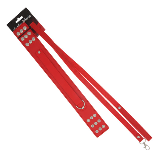 COLLAR RED PVC W/LEASH PVC