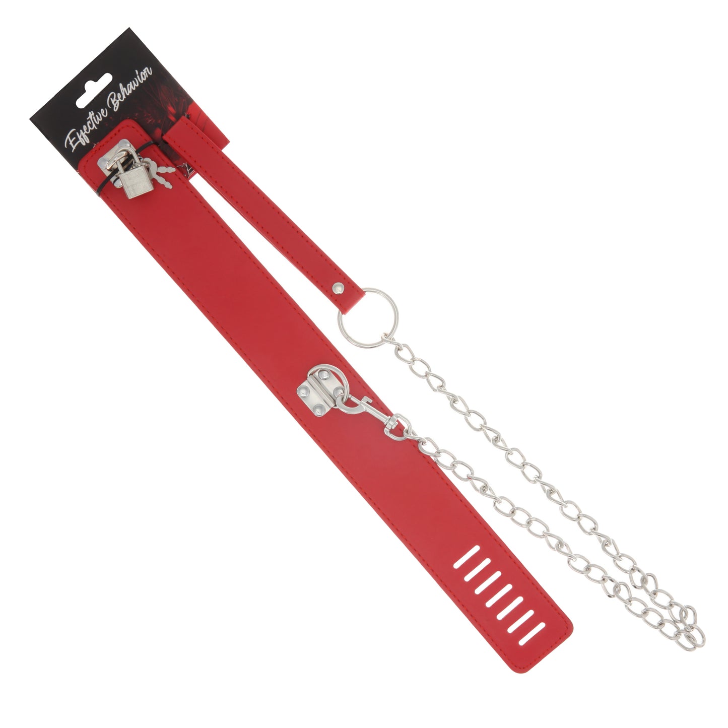 COLLAR RED PVC W/LOCK AND LEASH