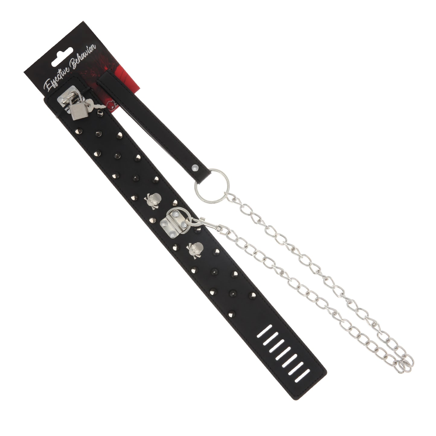 COLLAR RED PVC W/SPIKE RIVIT-LOCK-LEASH